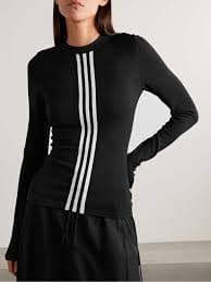 ADIDAS ORIGINALS Striped recycled stretch-jersey top | NET-A-PORTER