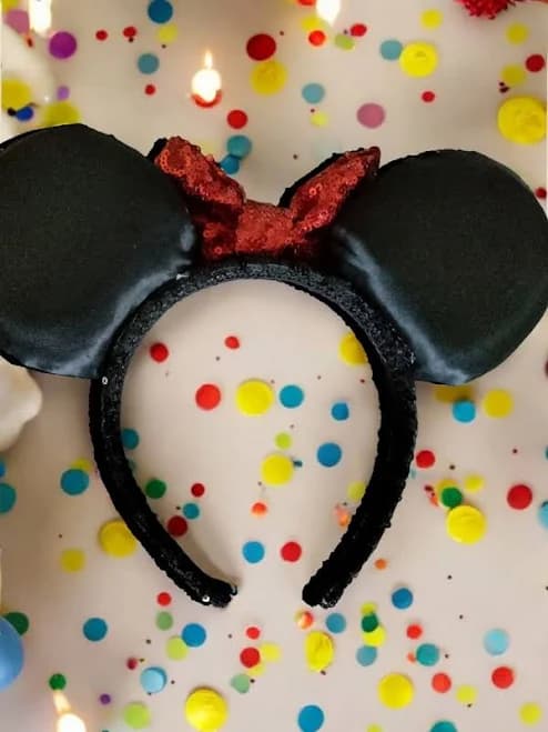 Disney Minnie Mouse Classic Red Bow Sequin Ears Headband