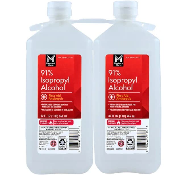 Member's Mark 91% Isopropyl Alcohol 32 fl.. oz (2 pk.)