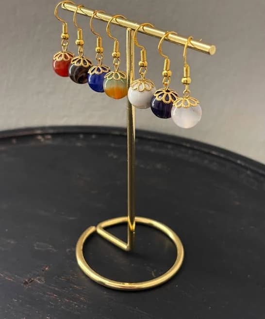 Natural Stone Dangle Drop Earrings