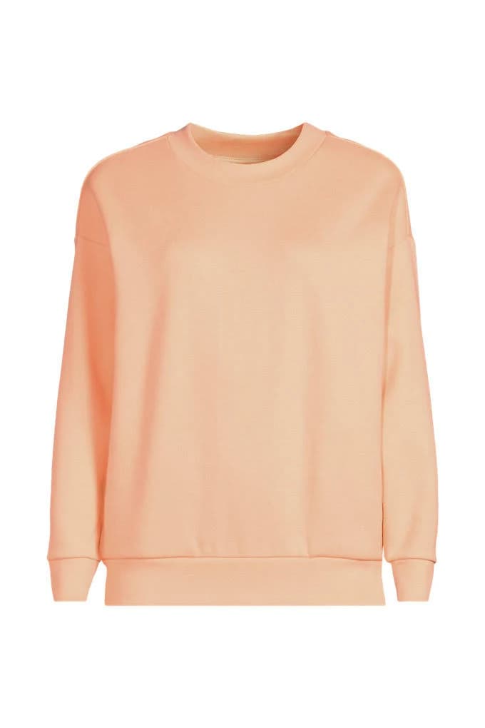 Lands' End Women's Serious Sweats Oversized Long Sleeve Crew Neck Sweatshirt