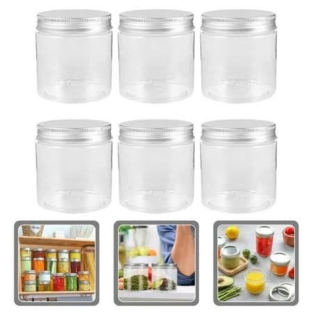 6 Pack Mini Glass Jars with Silver Lids