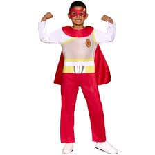 Ryan's World - Brandclub - Ryan's World, Red Titan Jumpsuit Costume for Children with Cape and Mask, Boys Size Small