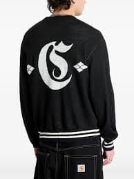 Carhartt WIP Embroidered Logo Knit Sweater | Black | FARFETCH KW