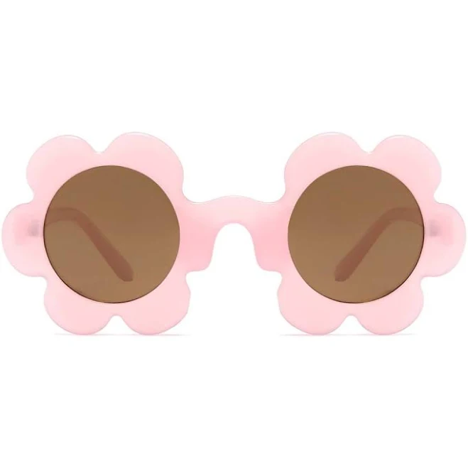 Round Flower Sunglasses for Women Retro Daisy Cute Glasses UV 400 Protection Flower Shaped Glasses for Outdoor Beach