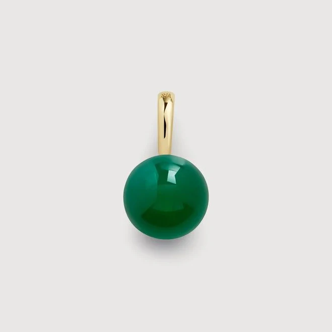 Monica Vinader Women's Round Green Onyx Pendant Charm