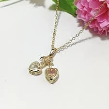 Gold-Plated Dual Heart Pendant Necklace | Women's Jewelry Gift with Crystals – Luveor