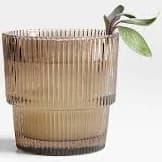 crate & barrel Atwell 11-Oz Stackable Ribbed Double Old-Fashioned Glass