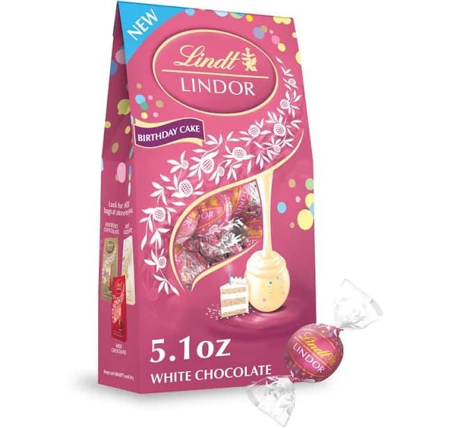Lindt Lindor Birthday Cake White Chocolate Candy Truffles
