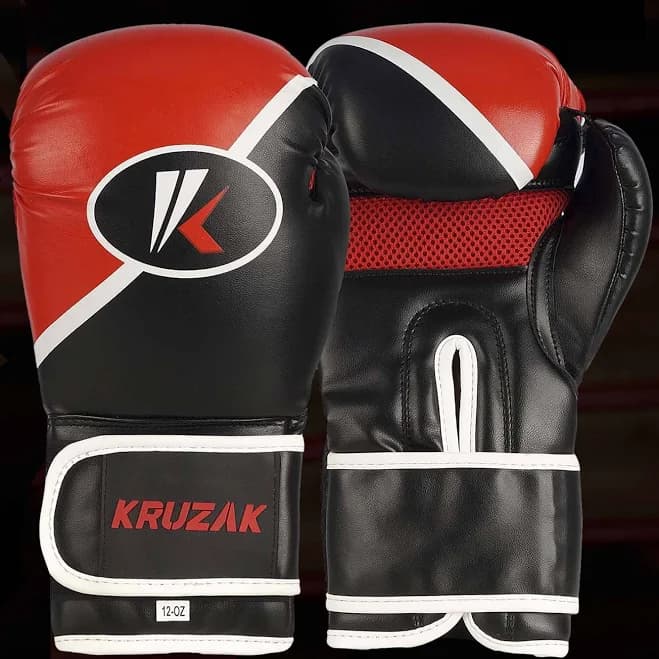 Premium Black-Red Training Gloves & Focus Mitts Set