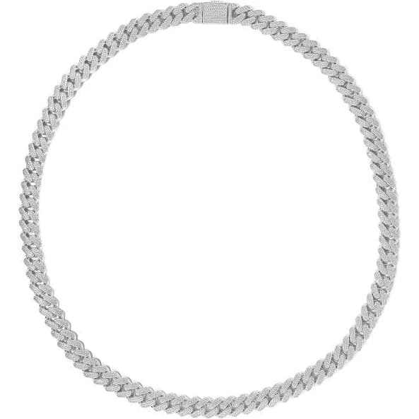 14K Iced Out Cuban Chain, 22"