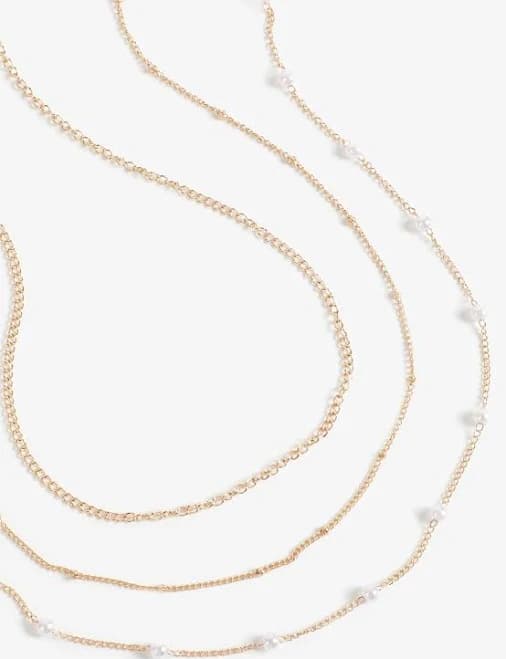 maurices Women's Gold Faux Pearl Layered Necklace