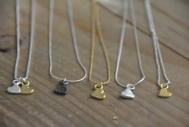 14K Gold Tiny Heart Pendant Necklace