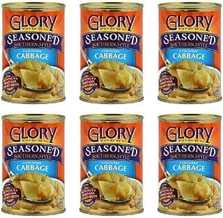 Glory Foods Seasoned Southern Style Country Cabbage Gluten Free (6 Pack, Total of 90oz)