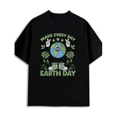 SOMIMOSA Earth Day Tee men 180g 100% Cotton black Basic Unisex Shirt Short Sleeve tshirts Casual Unisex Shirt Graphic tshirts Basic Unisex Shirt