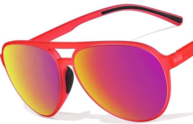 Zenni Aviator Sunglasses with Flame Mirror