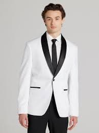 Egara Slim Fit Shawl Lapel Dinner Jacket, White | Dinner Jackets | Men's Wearhouse