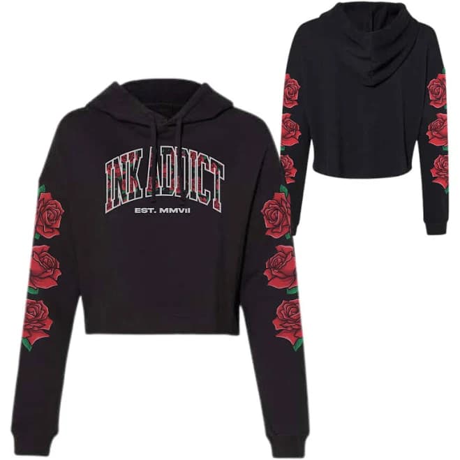 Roses Cropped Hoodie