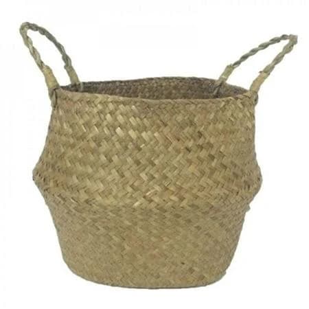Natural Seagrass Belly Basket with Handles