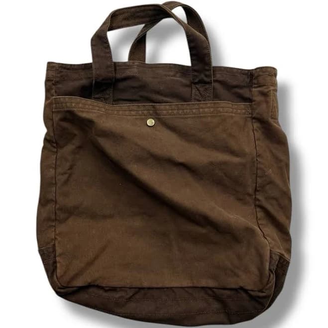Vintage Y2k Gap Brown Tote Bag Canvas Short Handle