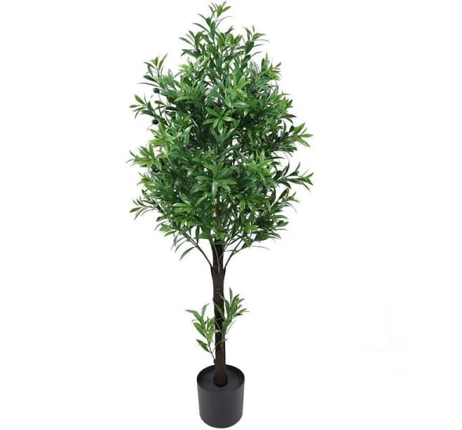 47 in. Artificial Olive Tree in black pot Outdoor/Indoor