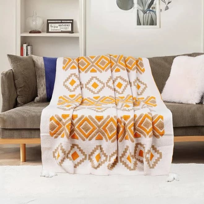 Slumblr Aztec Boho Throw Blanket with Southwestern Woven Design
