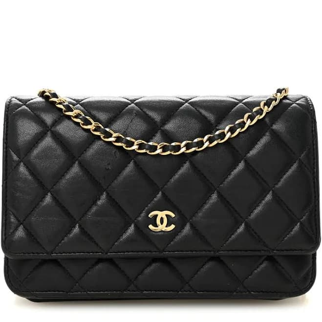 CHANEL Women's Classic Quilted Lambskin Wallet On Chain