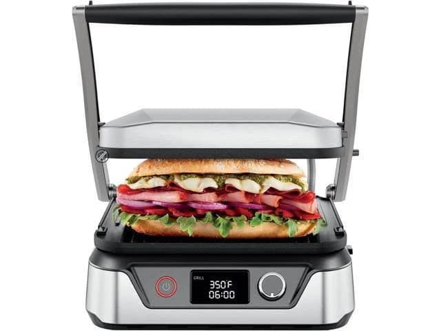 Chefman 5-in-1 Digital Panini Press Grill Sandwich Maker and Griddle Grill Combo with Removable, Reversible Dishwasher-Safe Grilling Plates, Opens 180