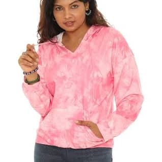 Tie-Dye Kangaroo-Pocket Hoodie