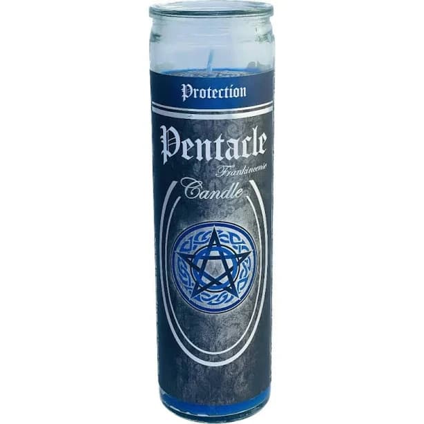 Pentacle Frankincense 7 Day Glass Ritual Candle