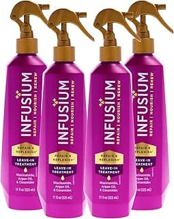 Infusium Repair And Replenish Leave-In Treatment - Hair Spray with Niacinamide, Argan Oil, and Ceramides - Strengthens and Nourishes - 4 pc
