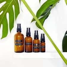 Mini Amber Glass Atomiser Spray Bottle - Personalised Stamped Label - Choice Of Sizes - Natural Skincare Bottles - Essential Oil Bottles
