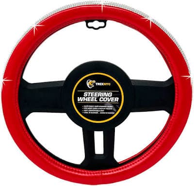 TrexNYC Women's Rhinestone Bling Steering Wheel Cover