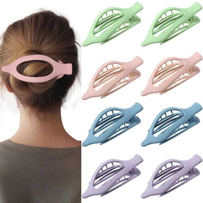 8 Pack Pastel Flat Hair Clips For Girls – Cute Matte Claw Clips In