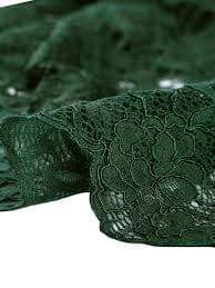 DARING DIVA 3/4 Sleeve Sheer Floral Lace Shrug Top M Dark Green - Walmart.com