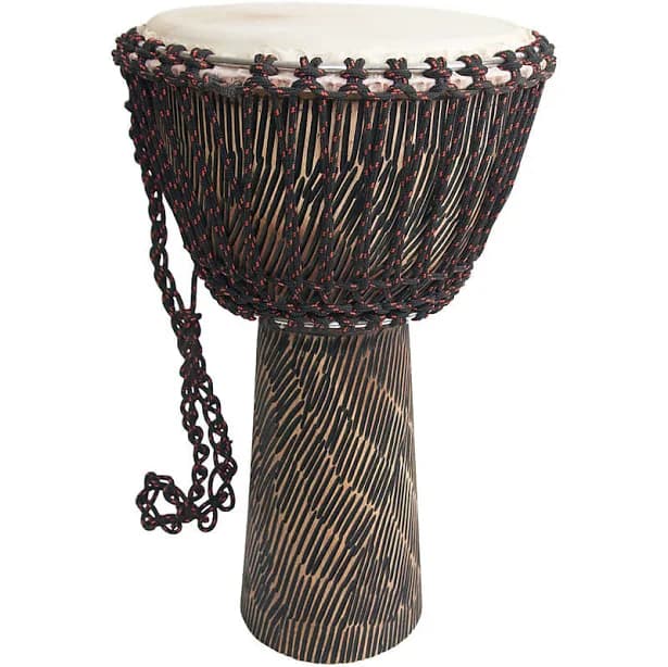 Rope Tuned Sheesham Djembe with Goatskin Head 12-by-22-Inch