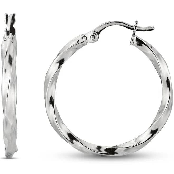 Jared Jewelers Twisted Hoop Sterling Silver Earrings
