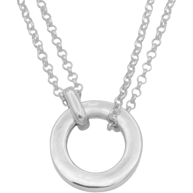 Talisa Anna Double Layer Silver Initial Charm Necklace