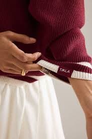 TALA V-Neck Tipped Cricket Jumper | Anthropologie UK