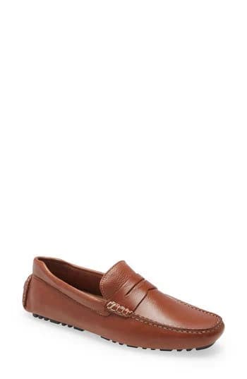 Nordstrom Driving Penny Loafer in Tan Leather at Nordstrom Rack, Size 12
