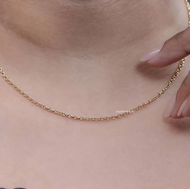 Gold Necklace for Women 1.5mm Wide 14K Thin Gold Chain Dainty Necklace for Women Elegance and Simplicity Cable Chain Thin Necklaces Chains 16,18,20,22,24in