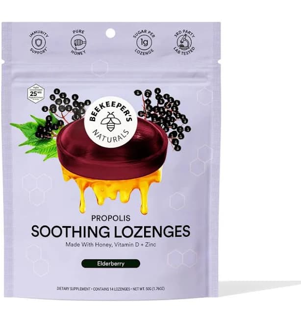 BeeKeeper's Naturals Propolis Soothing Lozenges Elderberry