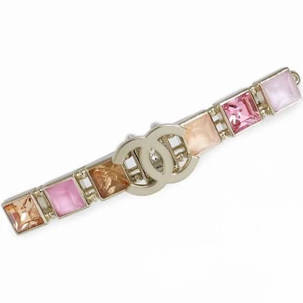 Chanel Cc Logo Square Rhinestone Hair Clip Accessories