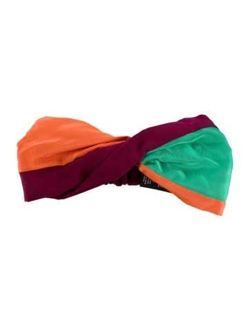 Gucci Pattern Print Fabric Headband in Burgundy/Green/Orange