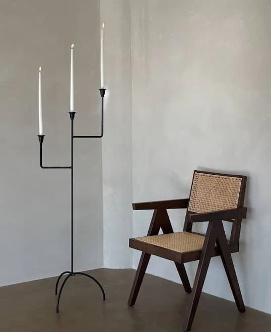 Bardot Hammered Iron Floor Candelabra