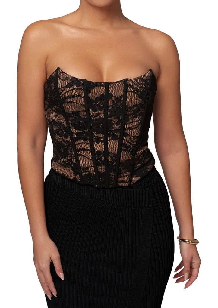 JLUXLABEL Rosemere Lace Bustier Top