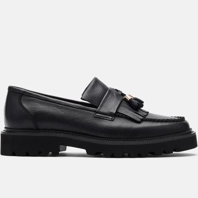 Marc Nolan Men's Journey Pebble Leather Kiltie Tassel Lug Loafers