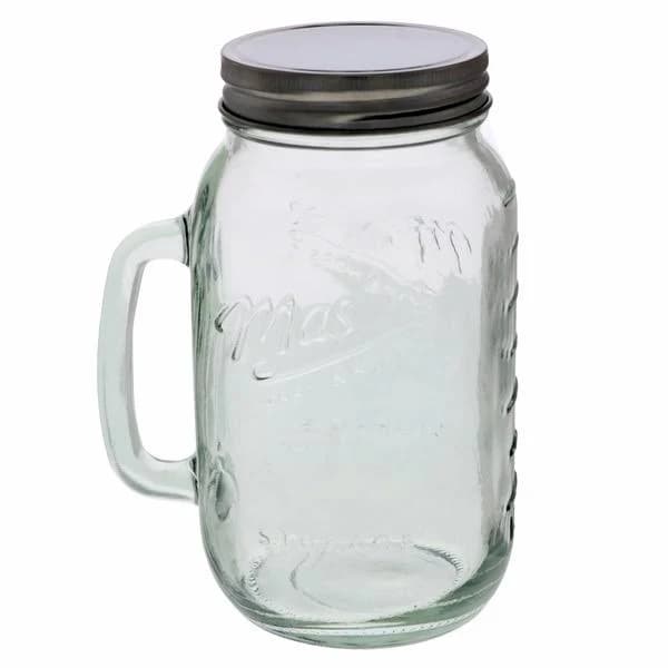 Mason Craft & More 32 Ounce Clear Glass Jar with Handle and Lid