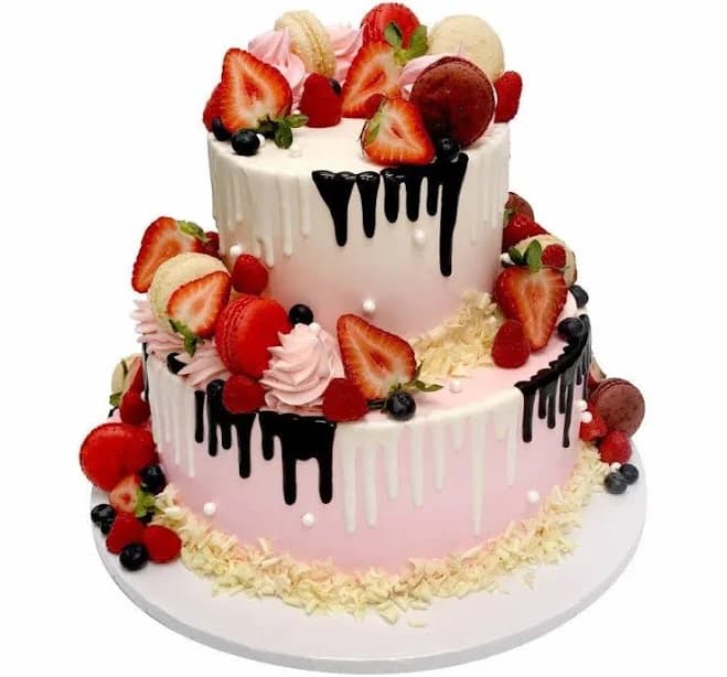 Fruit Delight Tier Cake w Cream