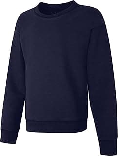 Girls EcoSmart Crewneck Sweatshirt, Soft Midweight Fleece Pullover for Girls